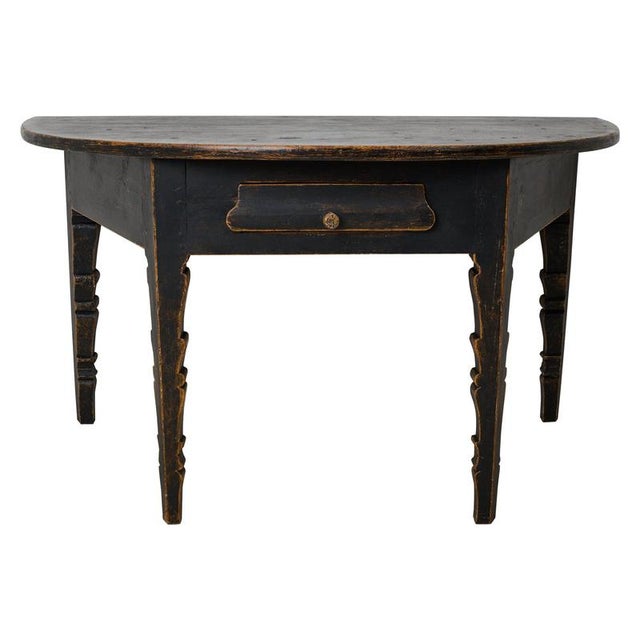 Antique Swedish Demi-Lune Console Table For Sale - Image 11 of 11