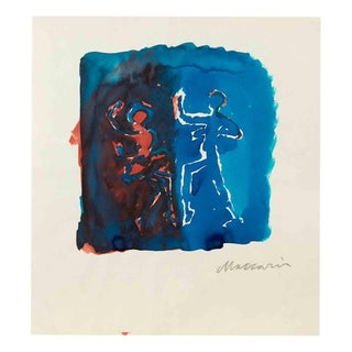 Mino Maccari, Dancers, 1955, Watercolor For Sale