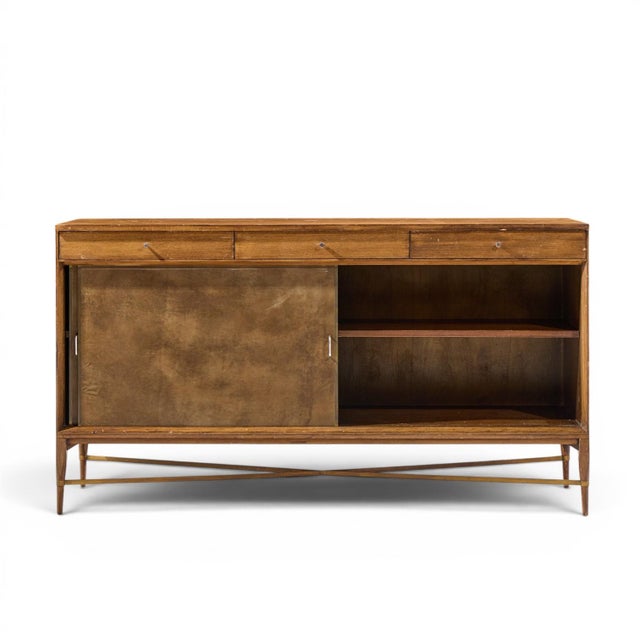 Wood Paul McCobb for Calvin Mid Century Mahogany and Brass Credenza For Sale - Image 7 of 11