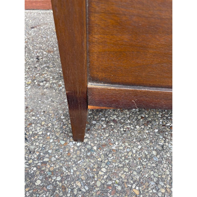 Pair of Attributed Broyhill “Emphasis” Walnut Mid Century Modern End Tables Nightstands For Sale - Image 10 of 12