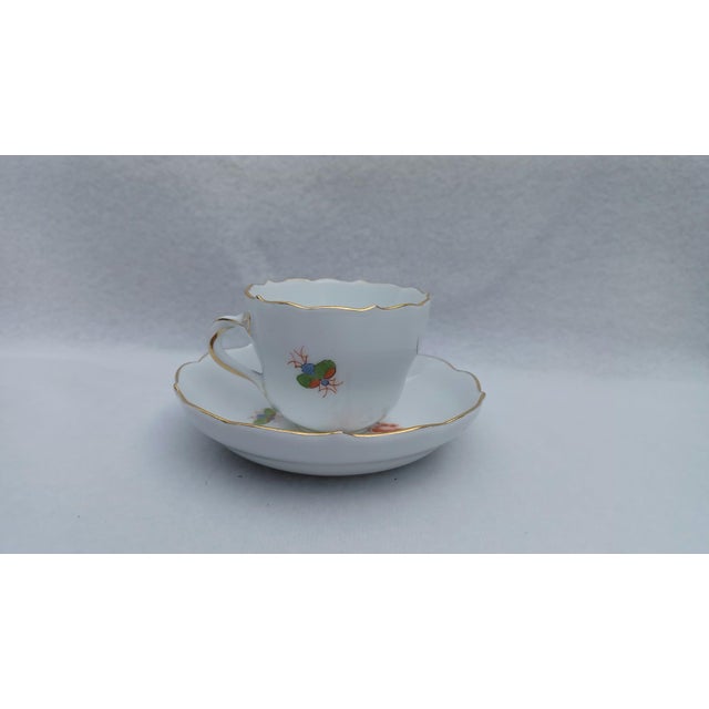 Blue Porcelain Mocha Espresso Cup and Saucer with Indian Orient Pattern from Meissen, 1950s For Sale - Image 8 of 8