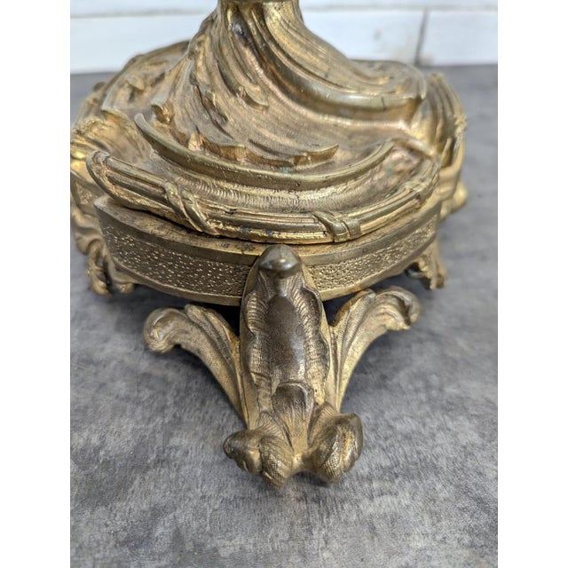Vintage Gilt Bronze Candelabras, Set of 2 For Sale - Image 9 of 11