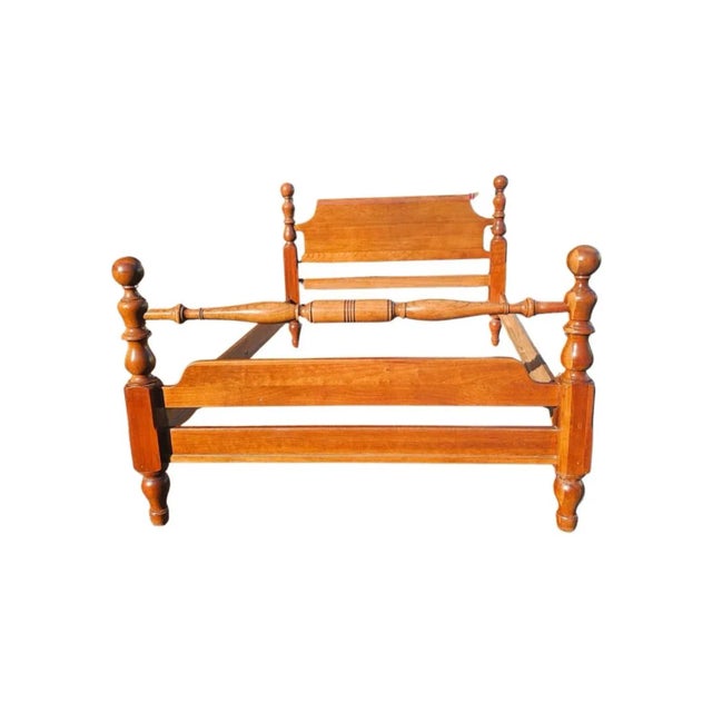 Conant Ball Mid-20th Century Conant Ball Solid Wild Cherry Full Size Semi Post Bed For Sale - Image 4 of 10