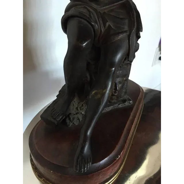 19th Century Signed Bronze Seated Man Figure For Sale In New York - Image 6 of 10