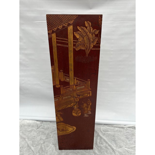 Antique Chinese Coromandel Style Pedestal For Sale - Image 4 of 12