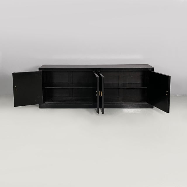 Italian Art Deco Sideboard in Black Wood, 1930s For Sale - Image 3 of 16