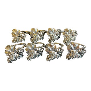 Arthur Court Vintage Grape Napkin Rings, Set of 8 For Sale