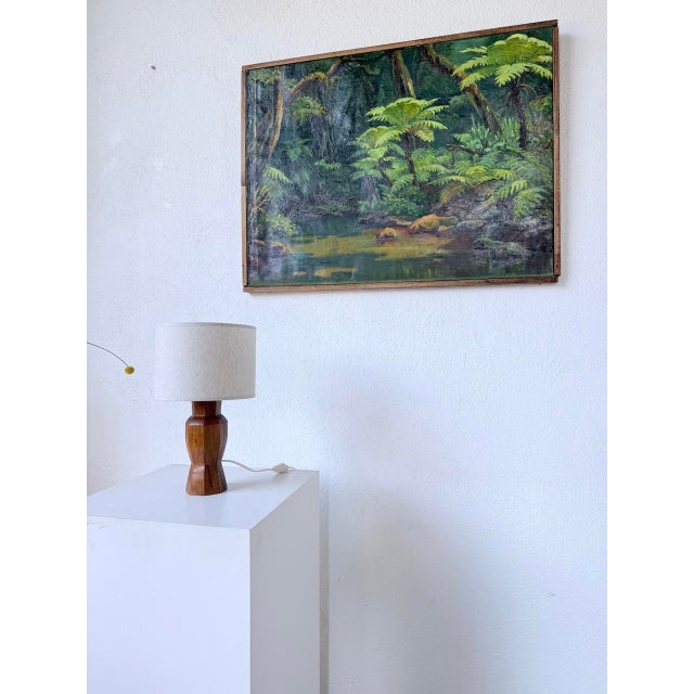 Brutalist Walnut Table Lamp, 1950s For Sale - Image 4 of 18