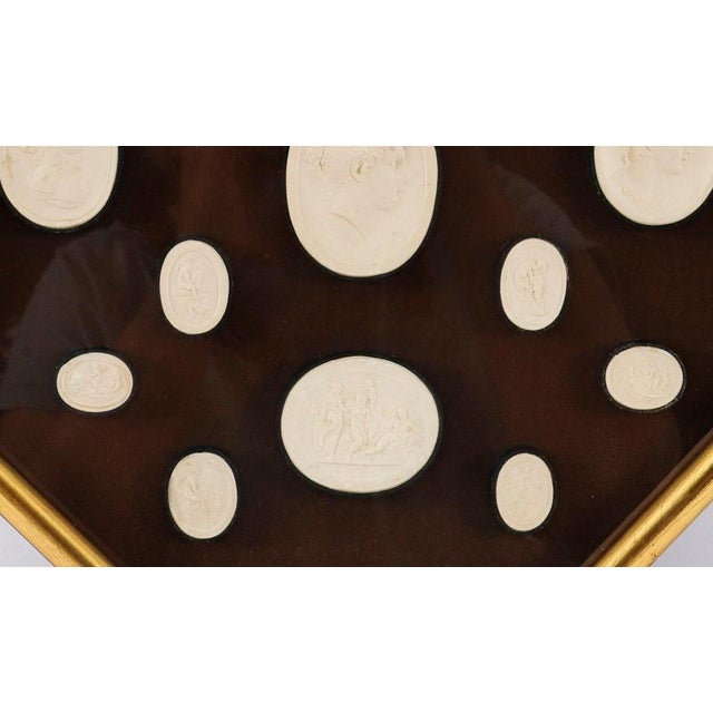 Antique Early 19th Century Grand Tour Italian Octagonal Framed Intaglios, Set of 2 For Sale - Image 11 of 16