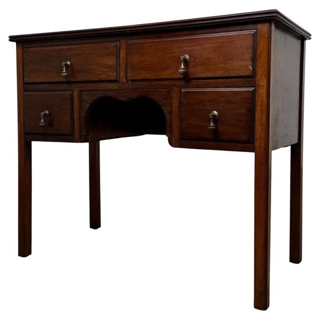 Antique Early 20th Century English Edwardian Mahogany Writing Table, 1890s For Sale - Image 3 of 12