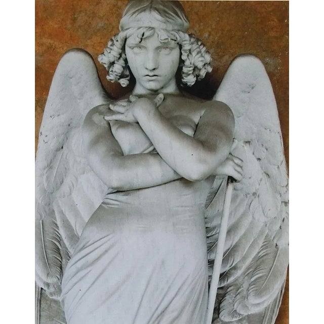 Vintage photograph on paper by Eric C. Weller (20th century) Texas. Monteverde Angel sculpture. Unsigned, glossy finish,...