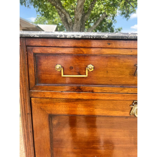 French 19th Century Louis XVI Mahogany Marble Top Secretaire For Sale - Image 11 of 12