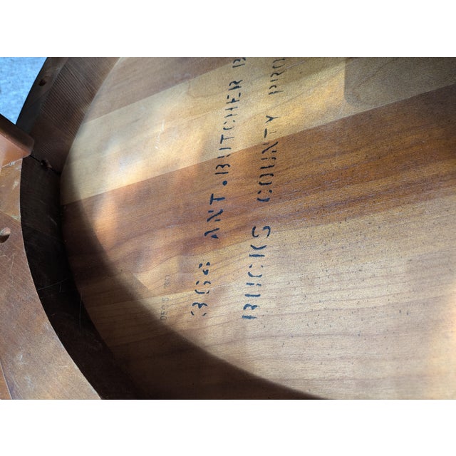 Brown Mid Century Bucks County Two-Tier Provincial Solid Cherry Gueridon Accent Table For Sale - Image 8 of 9