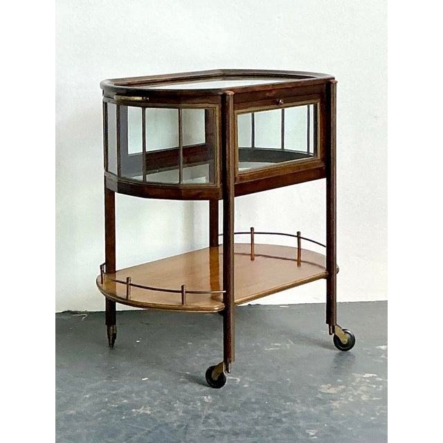 Vintage Regency Vitrine Bar Cart For Sale - Image 9 of 12