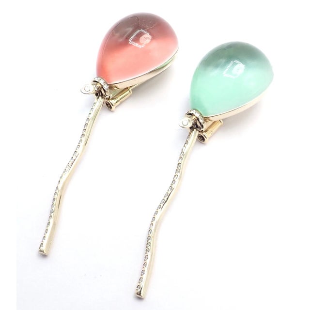 1980s Vhernier Pallocini White Gold Diamond Set of Two Pins Brooches For Sale - Image 9 of 14