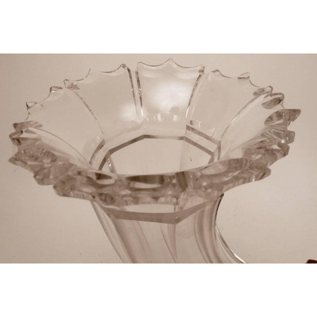 Transparent 19th Century Gilt Bronze and Cut Crystal Cornucopia Vases on Marble Bases, Pair For Sale - Image 8 of 9