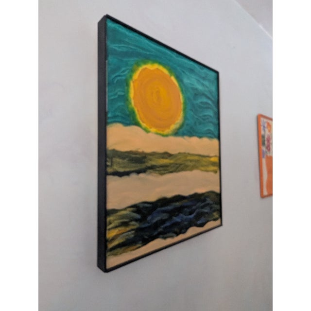 Primitive Futurism "Celestial Sunflowers" Oil Painting by Artist John Carnright For Sale - Image 9 of 11