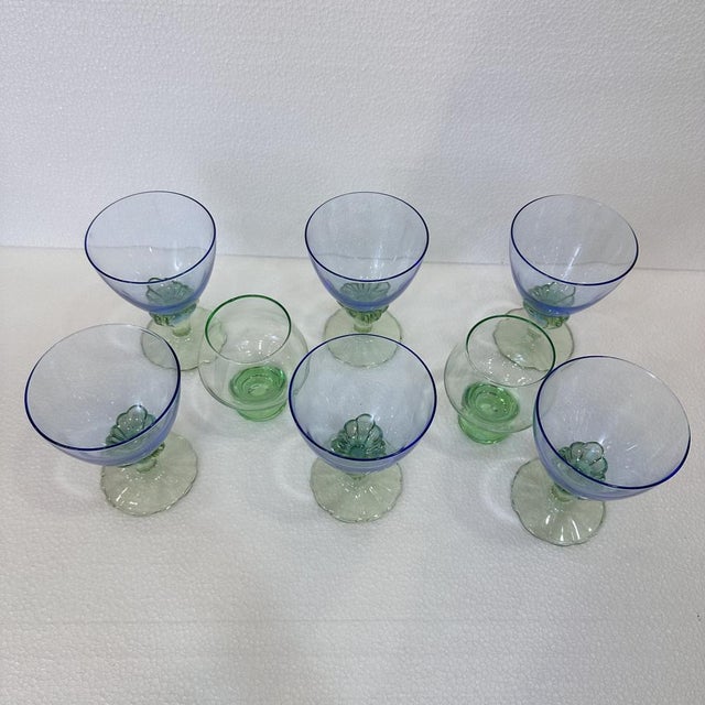 Postmodern Bahia Glass Set in Blown Glass by Bormioli Rocco, Italy, 1980s, Set of 8 For Sale - Image 10 of 18