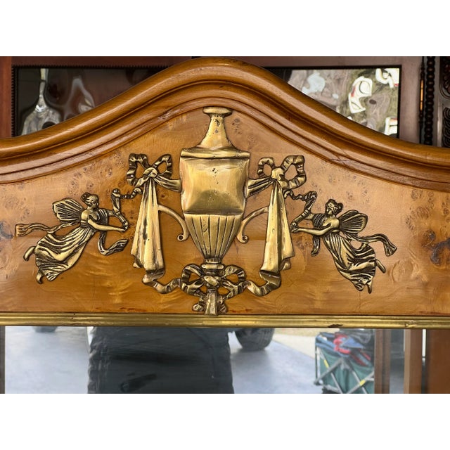 20’th C.Egyptian Revival Burlwood Empire Display Cabinet With Marble and Brass Ormolu Mounts For Sale In Chicago - Image 6 of 12