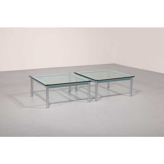 LC-10 Coffee Tables in Light Blue Glass by Le Corbusier for Cassina, 1960s, Set of 2 For Sale - Image 14 of 14