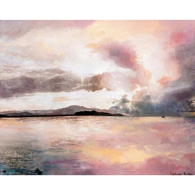 Impressionist Acrylic & Ink on Canvas Painting, "Beyond the Abyss" For Sale