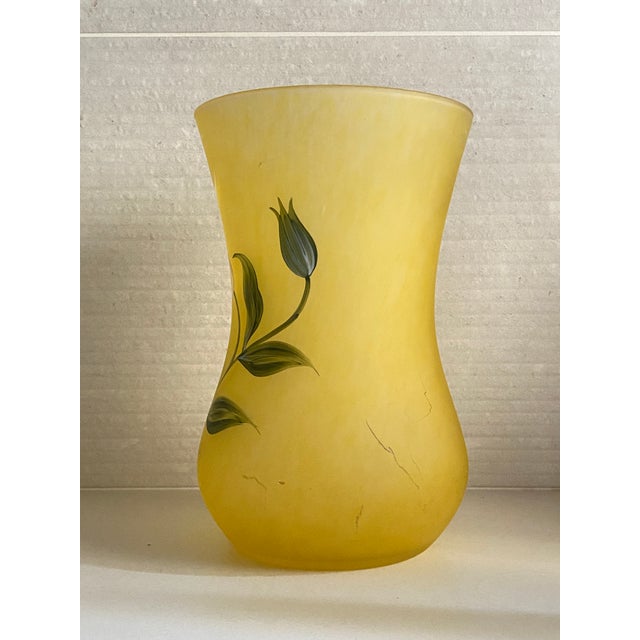Glass Art Deco Glass Yellow and Green Baluster Vase in Pâte De Verre, 1940 For Sale - Image 7 of 11