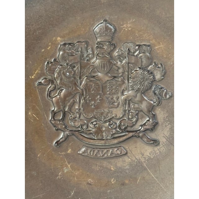 Antique Bronze Canadian Heraldry Crested Plate For Sale - Image 10 of 12