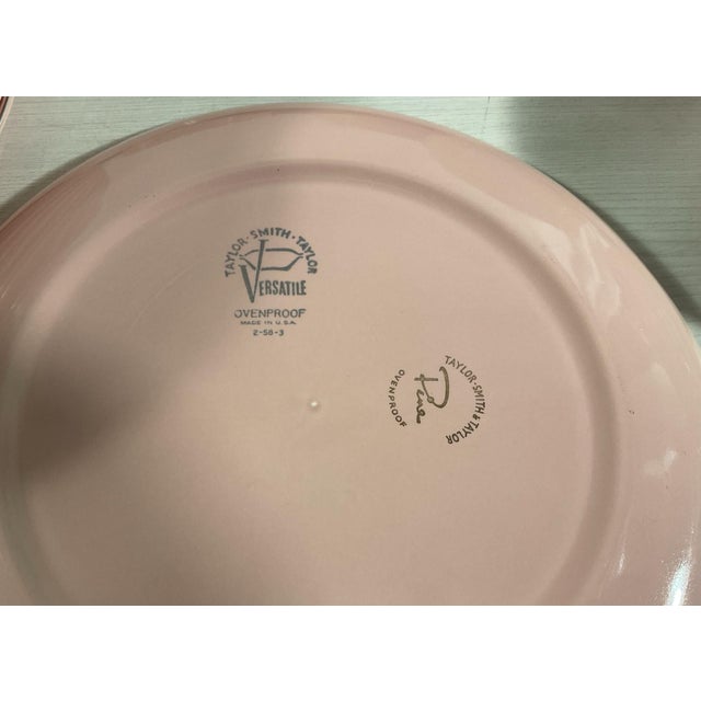 Statement 1958 Mid-Century Modern Taylor, Smith & Taylor "Dwarf Pine" Versatile Pink China Dinnerware Set - 73 Pieces For Sale - Image 12 of 12