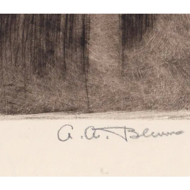 Alexander Aladar Blum (1889-1969) etching on paper of a lady in an interior. Pencil signed lower right. Blum studied art...