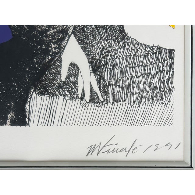 1990s Lithograph on Paper by Artist Moises Finale, Signed, Dated 1991, Numbered #10/30 For Sale - Image 5 of 6