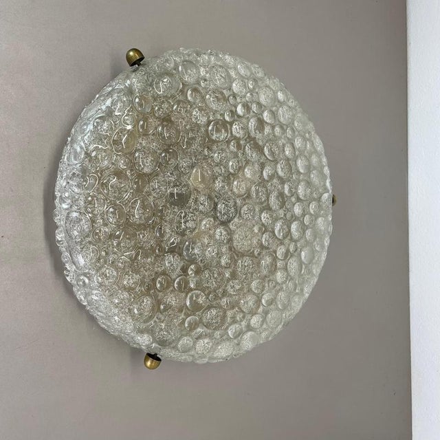 Large Ice Murano Glass Flush Mount from Hillebrand Leuchten, 1970s For Sale - Image 4 of 18