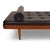 Mid-Century Modern Vintage Mid-Century Modern Teak Daybed in Black Tufted Leather For Sale - Image 3 of 8