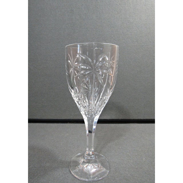 1990s 1990s Shannon Godinger South Beach Crystal Palm Wine/Water Goblets 8” - Set of 4 For Sale - Image 5 of 8