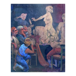 Belly Dancer, Jalal Gharbi Oil on Canvas Painting