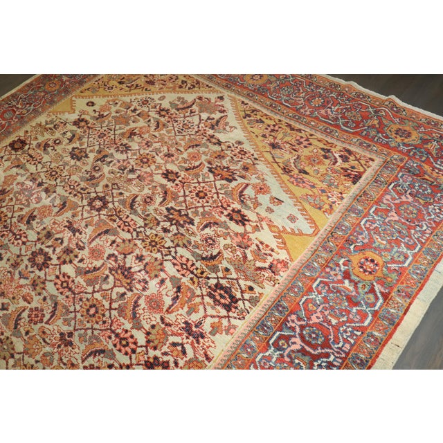 Zabihi Collection Dramatic Square Size Mahal Sultanabad Rug For Sale - Image 11 of 12