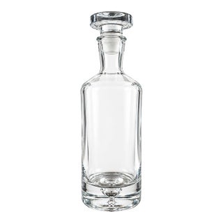 Vintage Clear Glass Controlled Bubble Decanter With Stopper For Sale