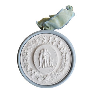 Contemporary Three Graces Grand Tour Replica Intaglio Made and Painted by Hand, With Antique French Ribbon For Sale