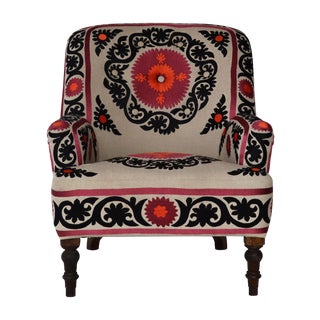 Bella Embroidered Armchair For Sale