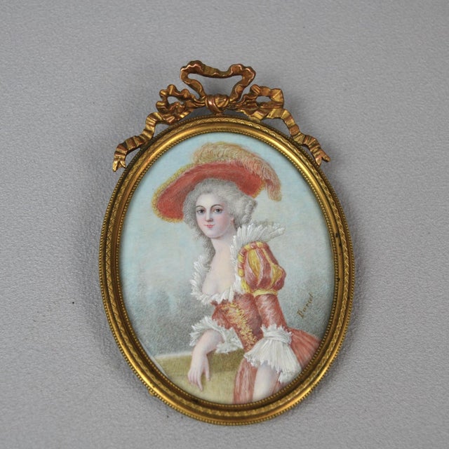 Darcet, Portrait Miniature of a Lady from the Rococo Period, 1800s, Painting, Framed For Sale - Image 9 of 11