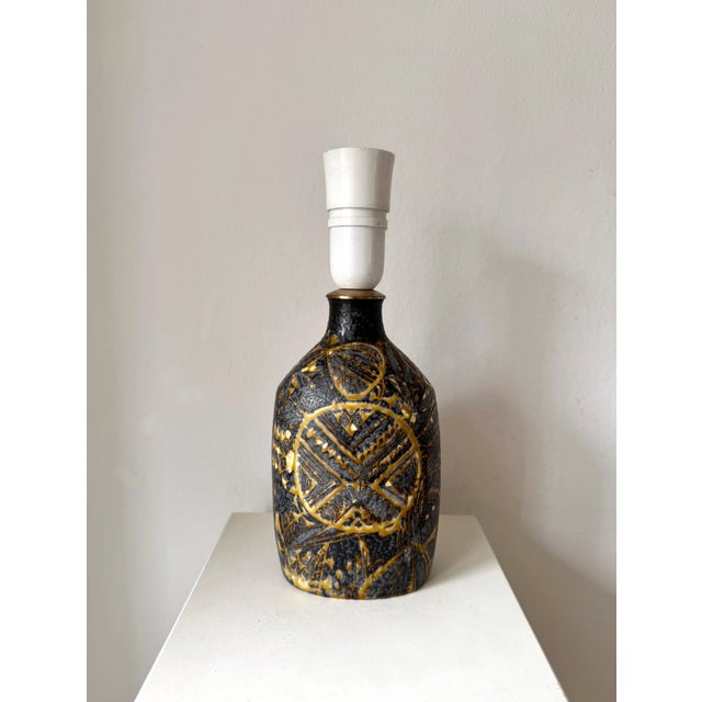 Limited, danish design classic – Fajance table lamp/lamp foot (original a vase turned into a lamp foot) designed by Nils...