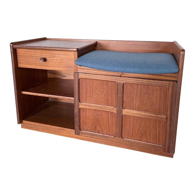 Mid-Century Modern Mid-Century Teak Telephone Bench with Drawer from Nathan, 1970s For Sale - Image 3 of 11