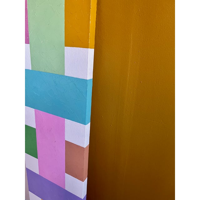 "Basket II" Abstract Geometric Oil Painting on Canvas by Richard Butz For Sale - Image 10 of 12