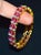 Contemporary Certified Natural 10.35CTS VS F Diamond Ruby 18K Solid Gold Stackable Single Bangle For Sale - Image 3 of 9