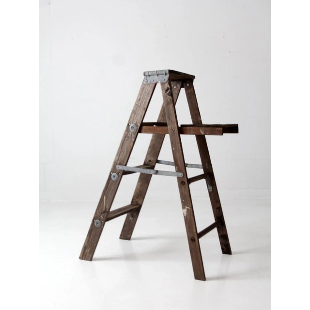 Vintage Painter's Wooden Folding Ladder For Sale - Image 6 of 9