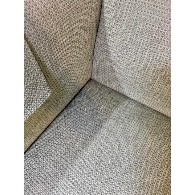 Ethan Allen Classic Rolled Arm Skirted Sofa in Aqua Texturized Woven Fabric For Sale - Image 10 of 12