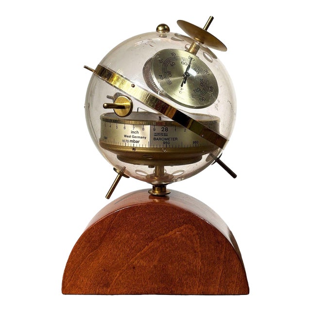Mid Century West Germany Sputnik Weather Station Barometer by BGM Huger For Sale