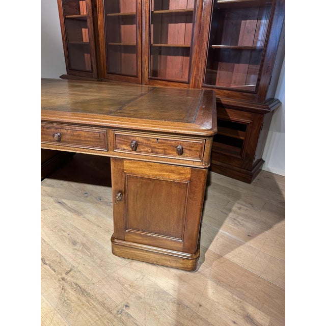 Large Victorian Partners Desk in Mahogany For Sale - Image 3 of 14