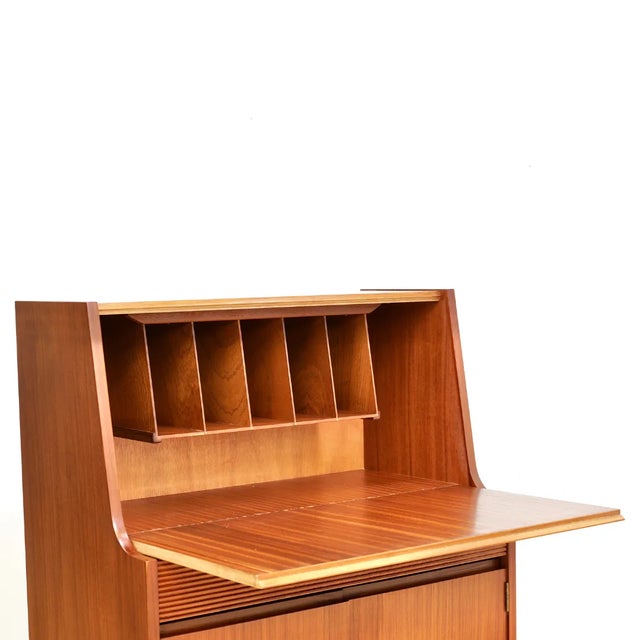 Brown 1960s Mid Century Teak Secretary Desk by Elliots of Newbury For Sale - Image 8 of 9
