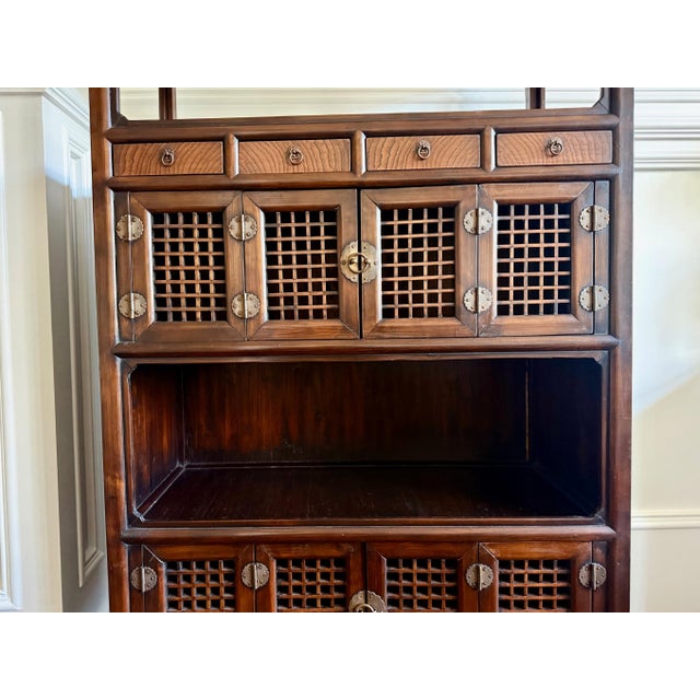 Rare Large Antique Four-Level Korean Scholar Bookcase with COA For Sale - Image 9 of 15