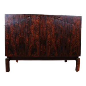 Danish Modern Folding Bar Cabinet by Leif Alring for c.f. Christensen